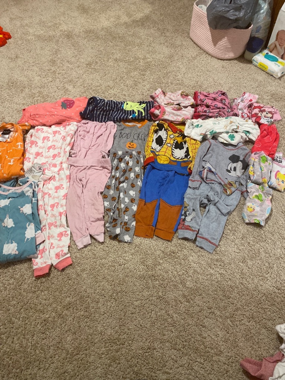 Huge lot of 24 months-2T pajamas